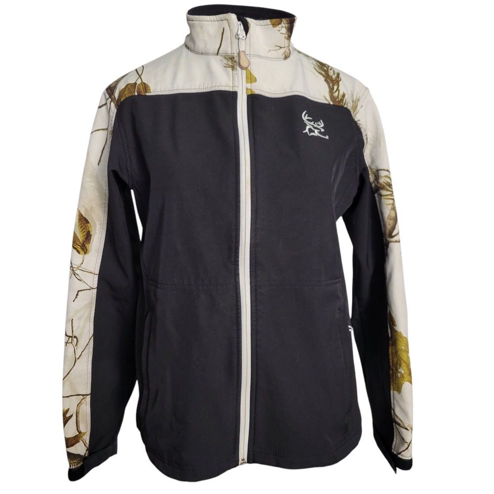 Bushmaster Womens Black And Camouflage Real Tree Full Zip Jacket Size-Medium